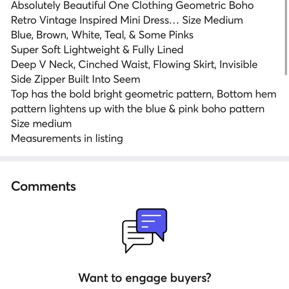 One Clothing Geometric Boho Cinched Waist Mini Dress: Medium - Picture 14 of 14